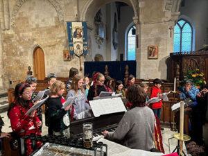 Wymondham Young Voices singing in the Abbey